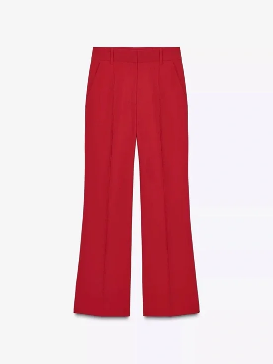 Zara NWT Sleeveless Red Belted Pant & Top Co-Ord Set 2390/198 & 2377/198 - Picture 4 of 6